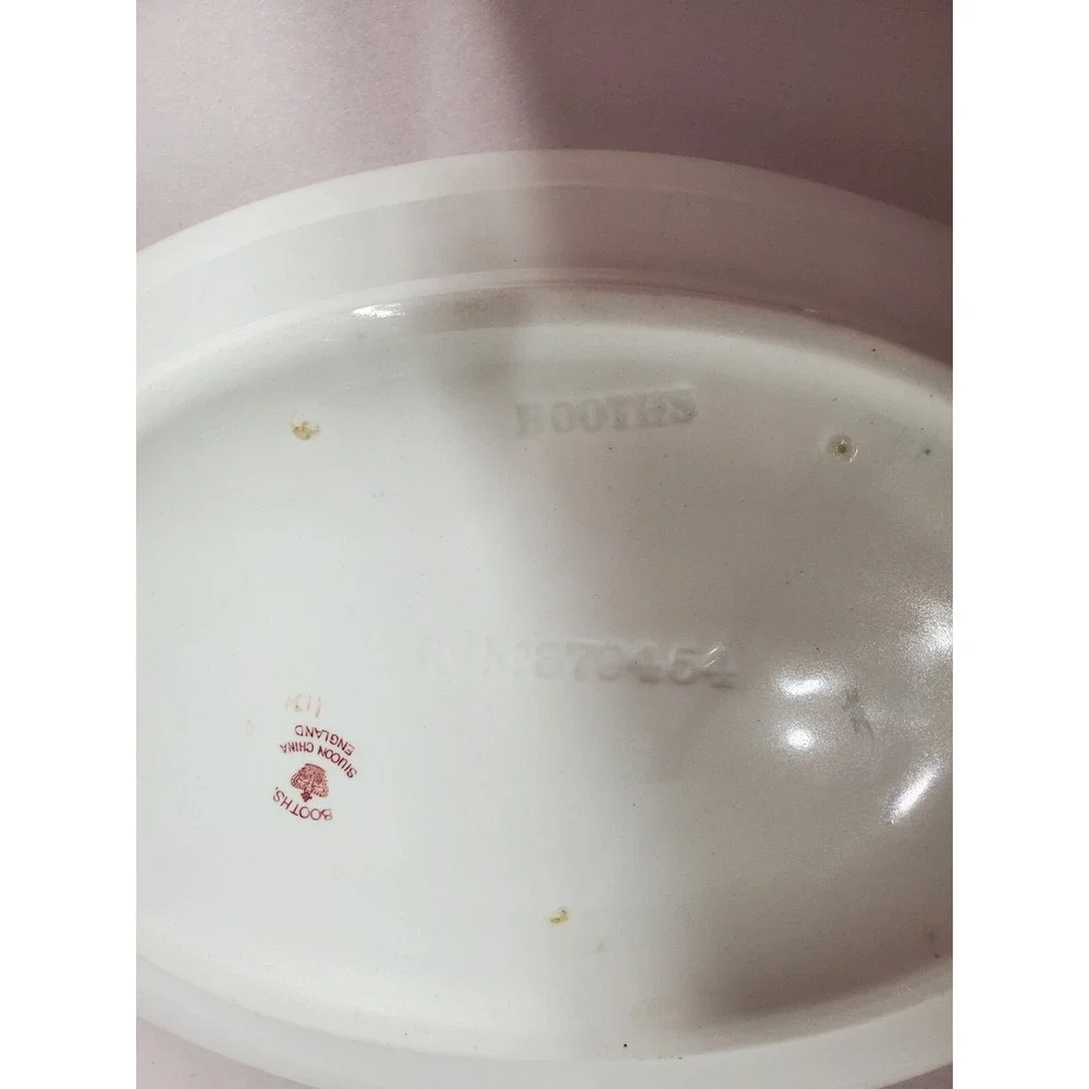 Booths Silicon China‎ Porcelain England Cobolt With Gold Trim Tureen, Vintage